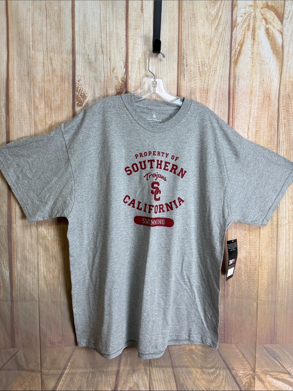 NWT Team Trojan Southern California Trojans Swimming Gray Logo T-Shirt Size XXL